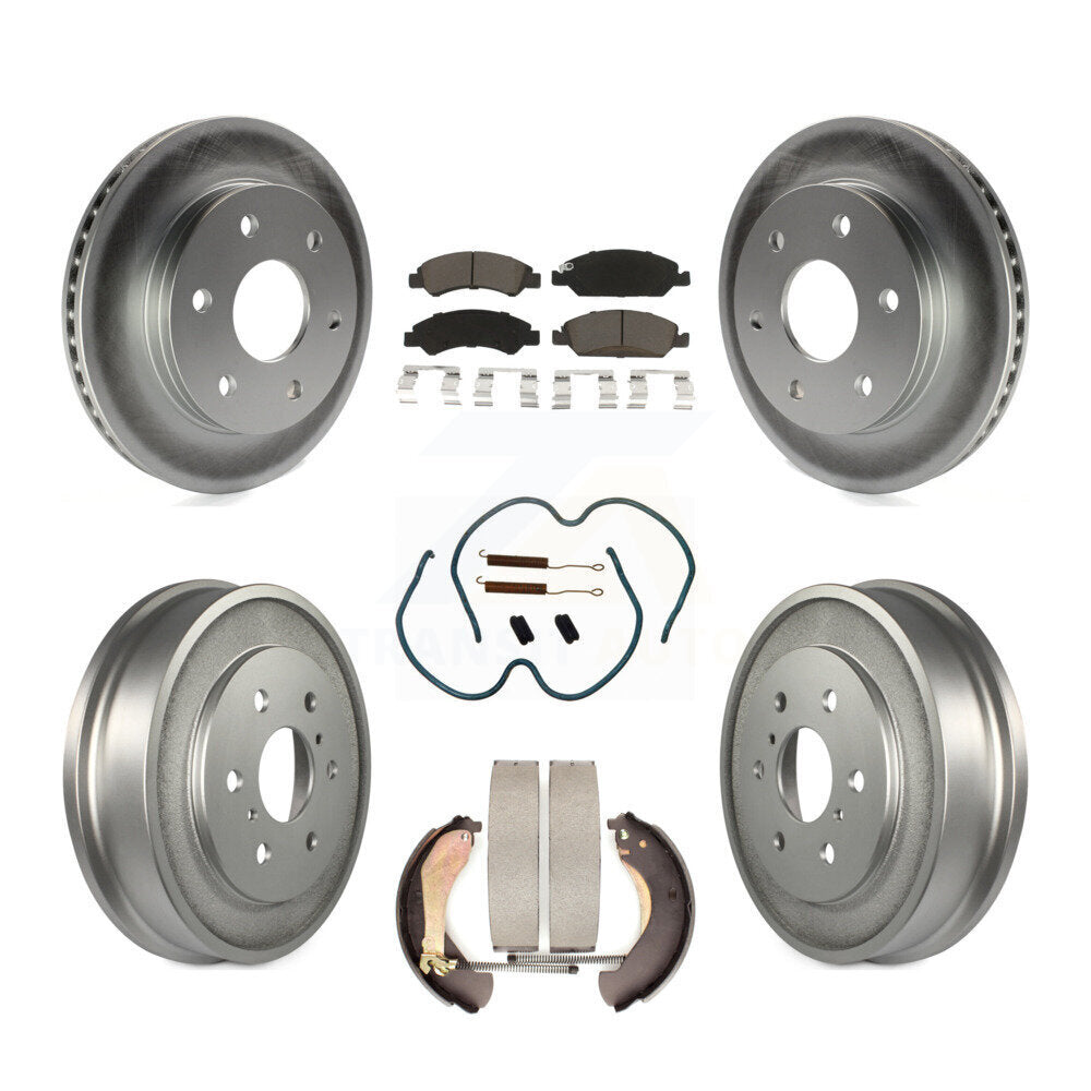 Front Rear Coat Disc Brake Rotors Ceramic Pad Drum Kit (7Pc) For GMC Sierra 1500