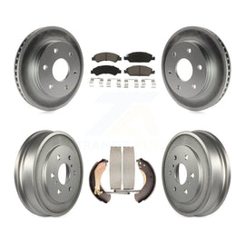 Front Rear Coated Disc Brake Rotors Ceramic Pad And Drum Kit For GMC Sierra 1500