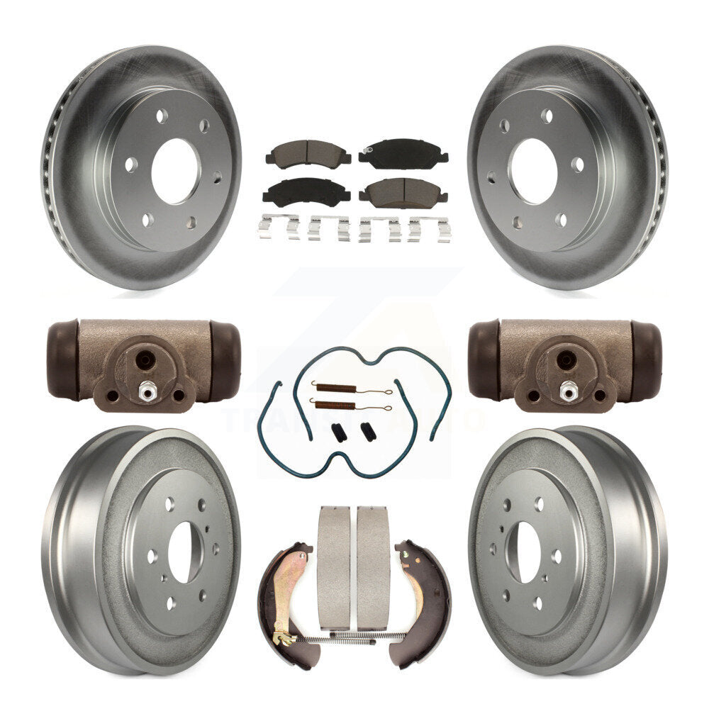 Front Rear Coat Disc Brake Rotors Ceramic Pad Drum Kit (9Pc) For GMC Sierra 1500