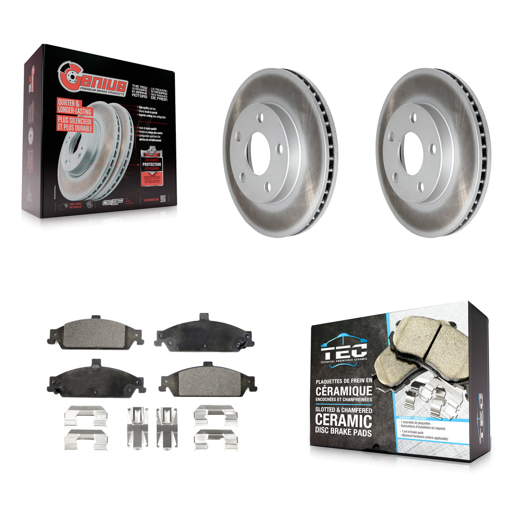 Front Coated Brake Rotor & Ceramic Pad Kit For Chevrolet Pontiac Grand Am Malibu