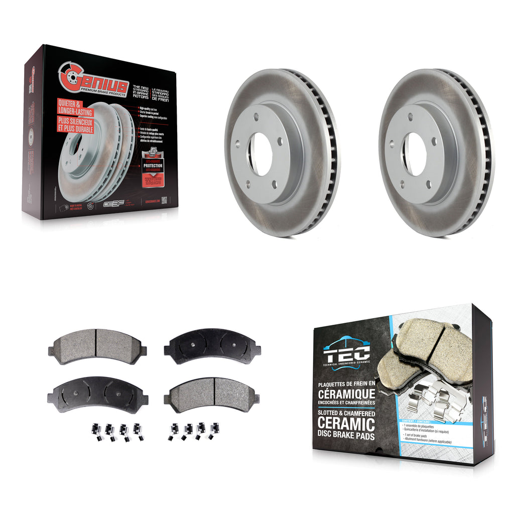 Front Coat Brake Rotor Ceramic Pad Kit For Chevrolet S10 Blazer GMC Sonoma Jimmy