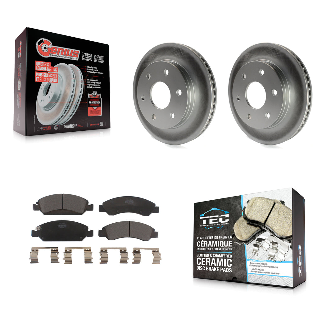 Front Coat Brake Rotor Ceramic Pad Kit For 2007 GMC Sierra 1500 Disc rear brakes