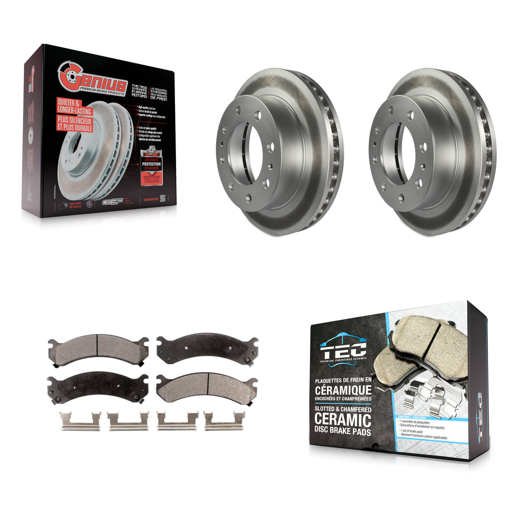 Front Coat Brake Rotors Ceramic Pad Kit For Chevrolet Silverado 2500 HD GMC 3500