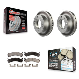 Front Coat Brake Rotors Ceramic Pad Kit For Chevrolet Express 3500 GMC Savana HD
