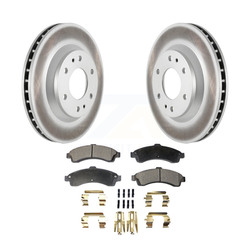 Front Coat Brake Rotor Ceramic Pad Kit For Chevrolet Trailblazer GMC Envoy Buick