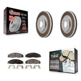 Front Coat Brake Rotor Ceramic Pad Kit For Cadillac CTS With Standard Suspension