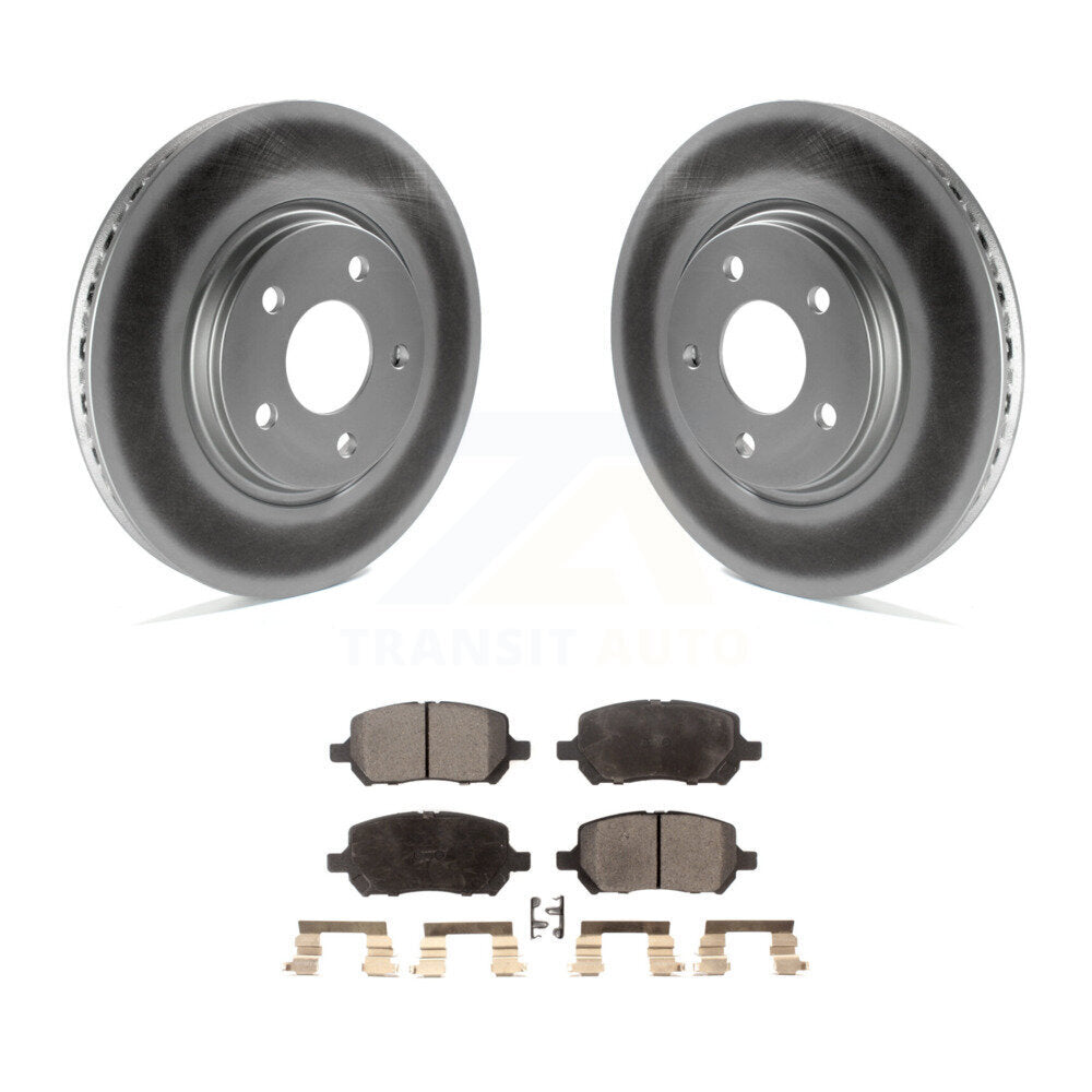 Front Coat Brake Rotor Ceramic Pad Kit For 2010 Pontiac G5 With Rear Disc Brakes