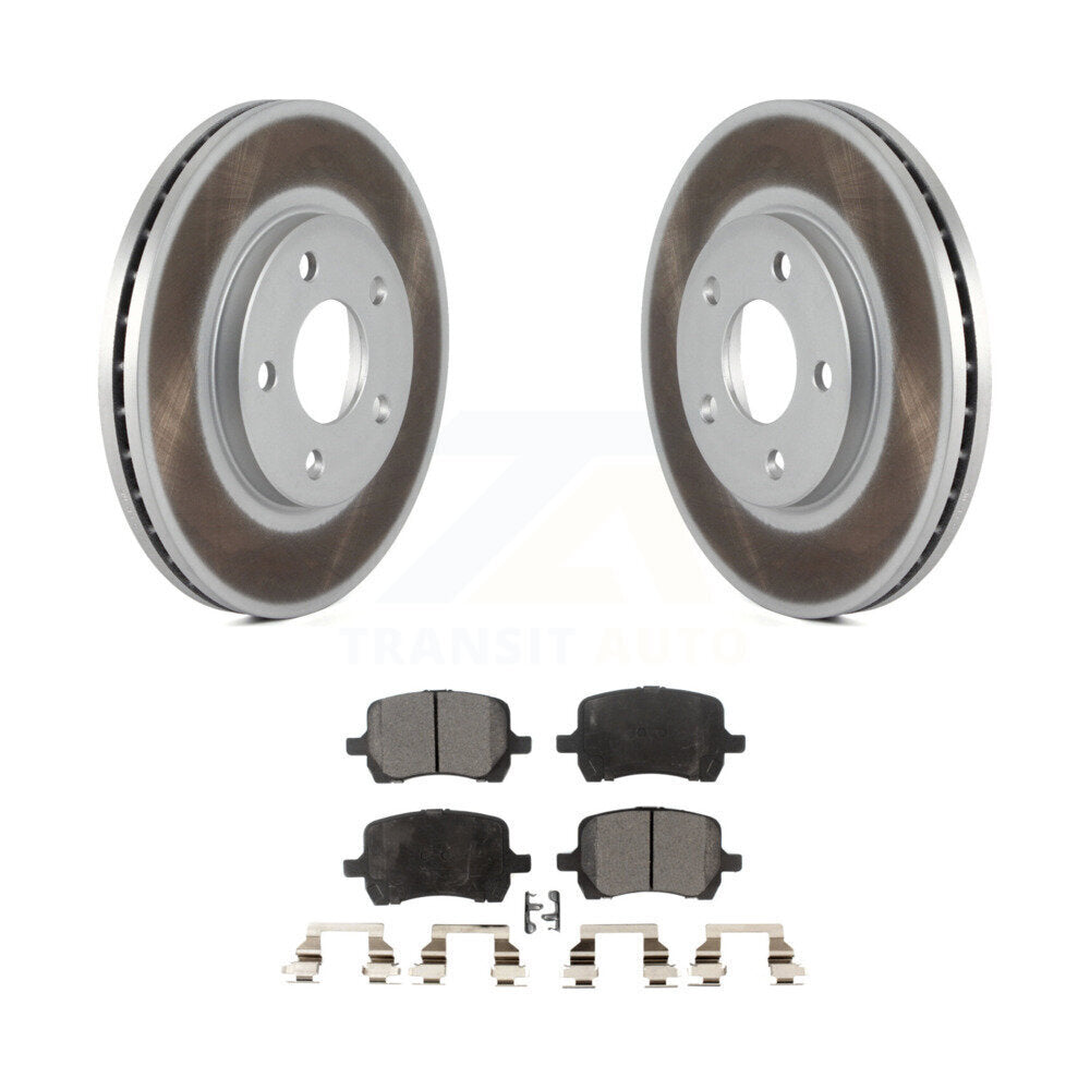 Front Coated Disc Brake Rotors & Ceramic Pad Kit For Chevrolet Malibu Pontiac G6