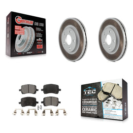 Front Coated Disc Brake Rotors & Ceramic Pad Kit For Chevrolet Malibu Pontiac G6