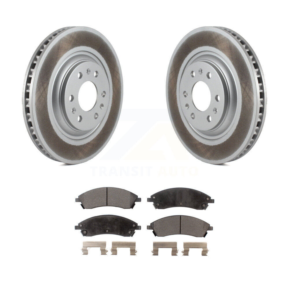 Front Coated Disc Brake Rotors And Ceramic Pads Kit For 2004-2009 Cadillac SRX