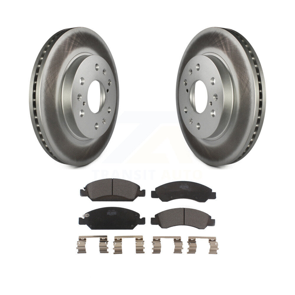 Front Coated Brake Rotor Ceramic Pad Kit For Chevrolet Silverado 1500 GMC Sierra