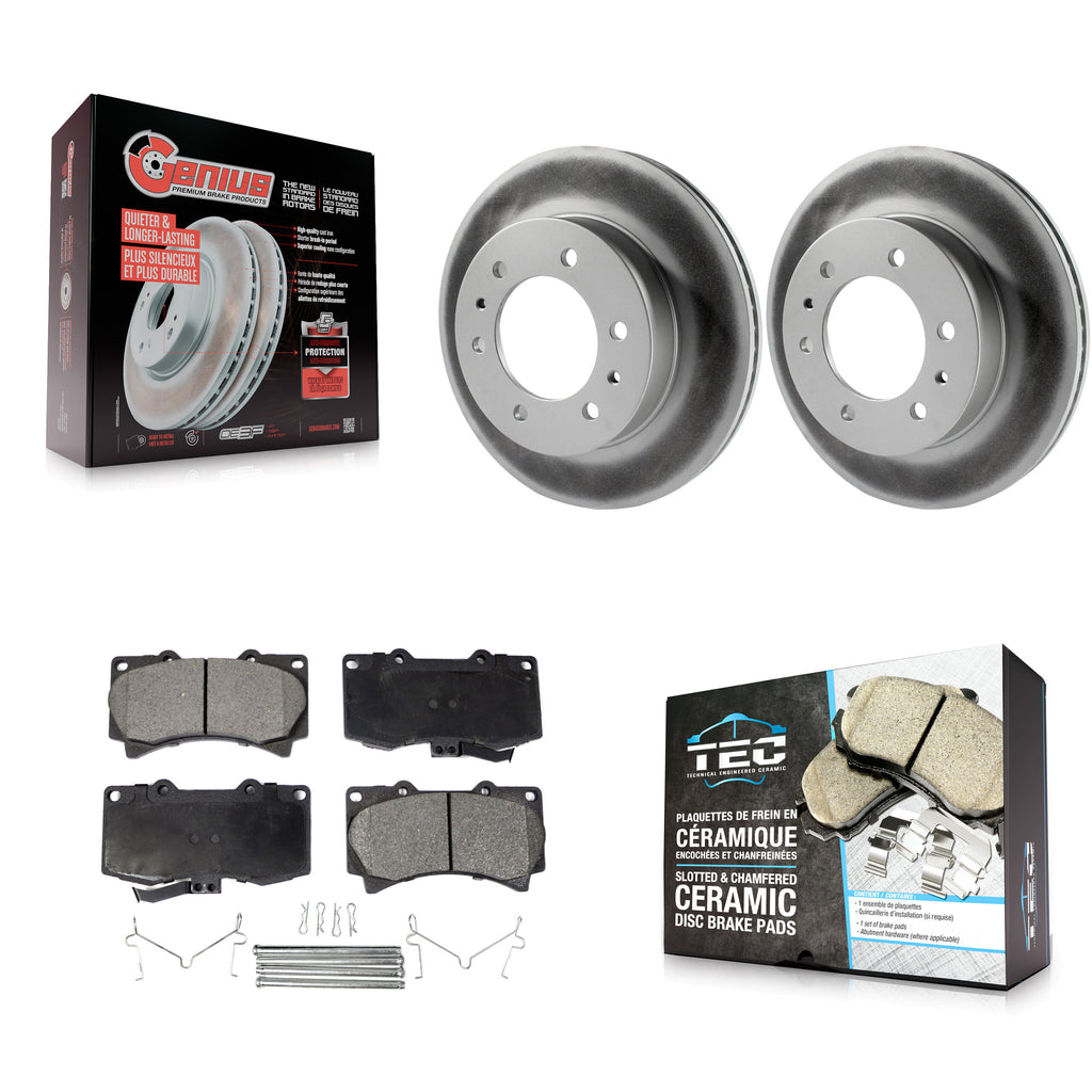 Front Coated Disc Brake Rotors And Ceramic Pads Kit For Hummer H3 H3T
