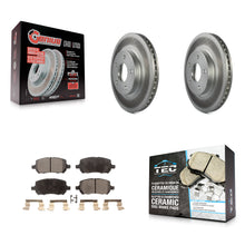 Charger l'image dans la galerie, Front Coated Disc Brake Rotors &amp; Ceramic Pad Kit For Chevrolet Cobalt Pontiac G5