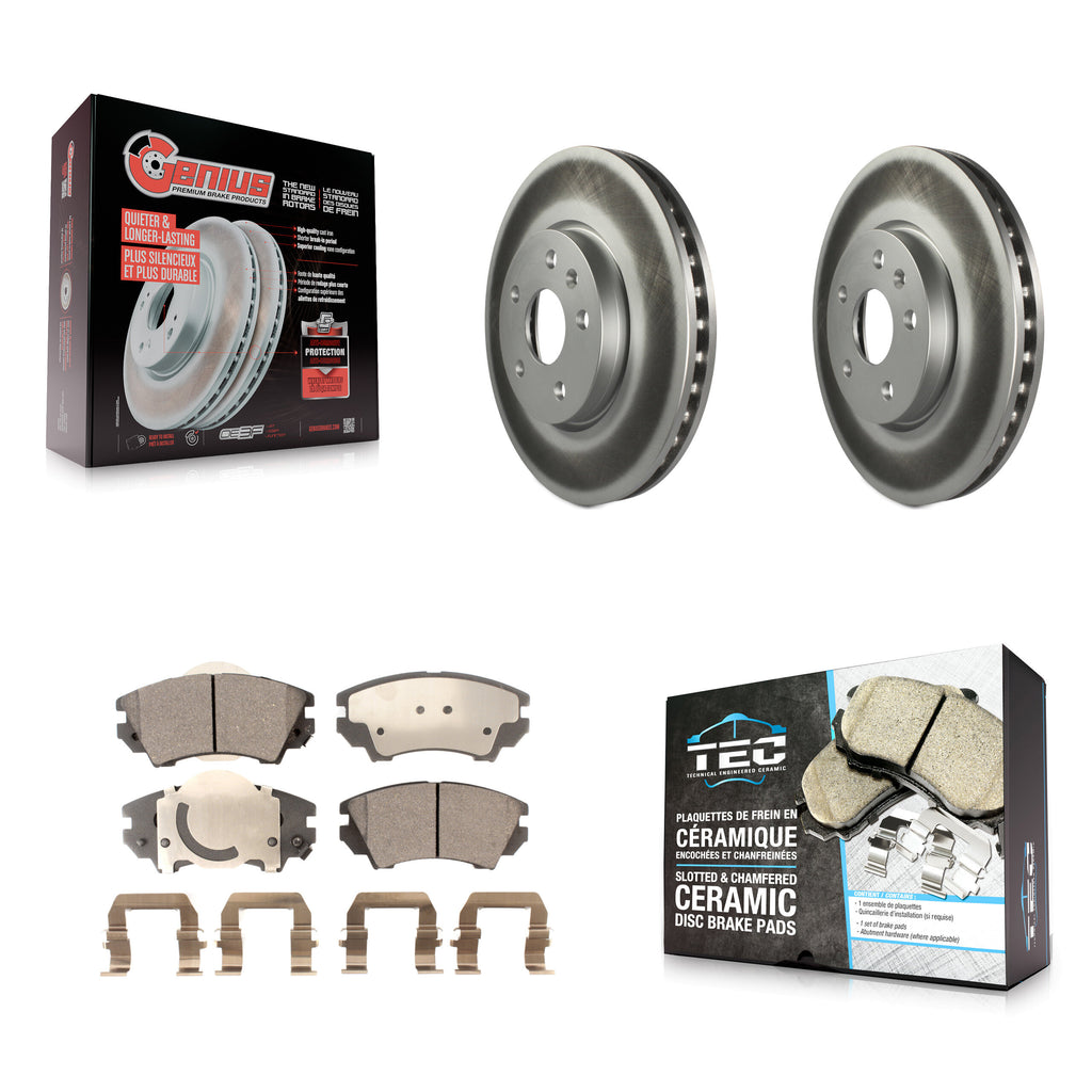 [Front] 2010-2015 Chevrolet Camaro LT LS Premium Coated Rotors & Ceramic Pads Brake Kit For Max Braking
