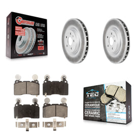 Front Coated Disc Brake Rotors And Ceramic Pads Kit For Chevrolet Camaro SS