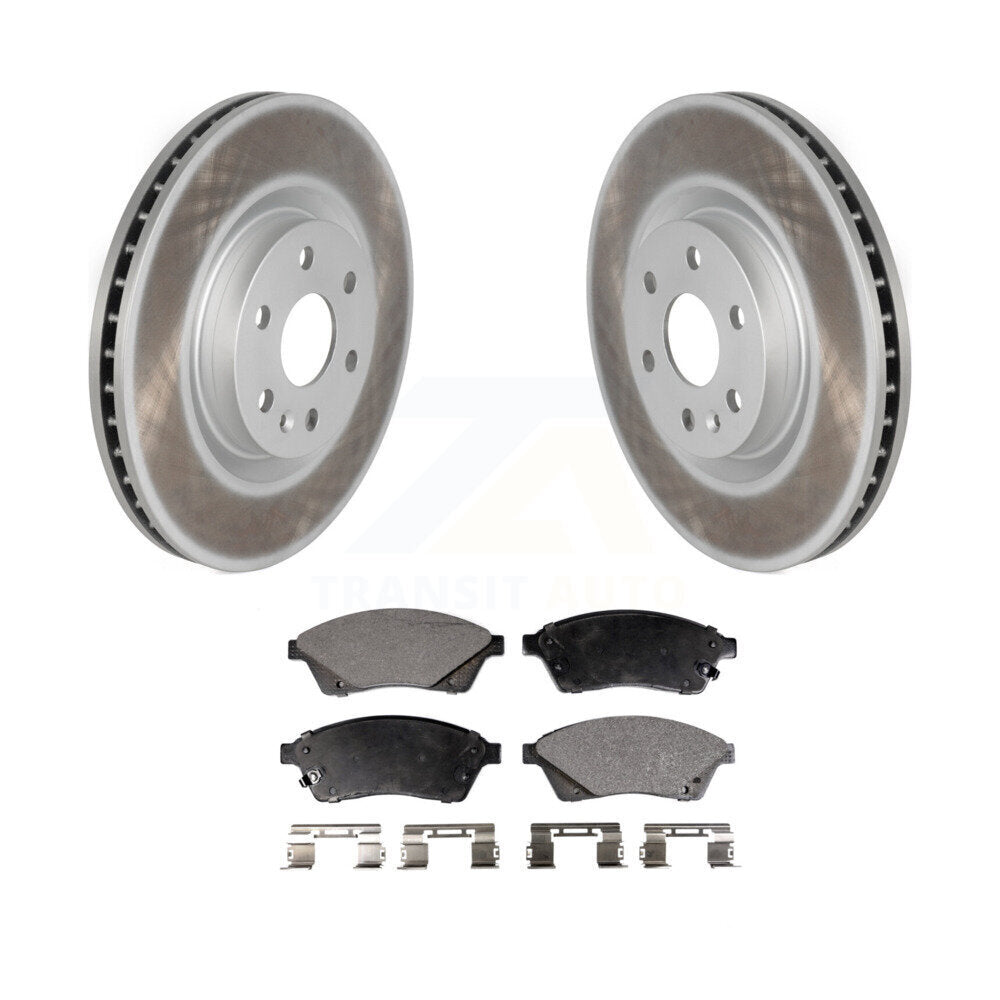 Front Coated Disc Brake Rotors And Ceramic Pads Kit For Cadillac SRX Saab 9-4X