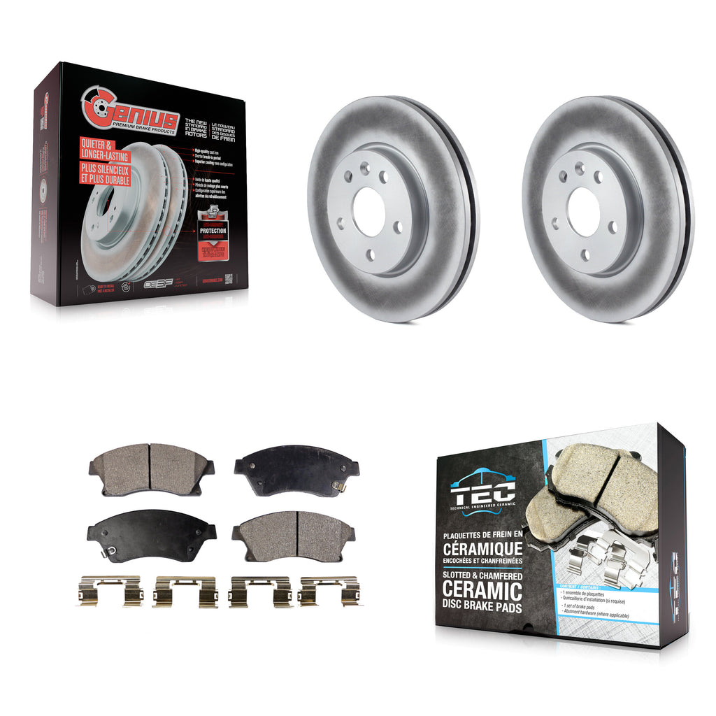 Front Coated Disc Brake Rotors Ceramic Pad Kit For Chevrolet Cruze Sonic Limited