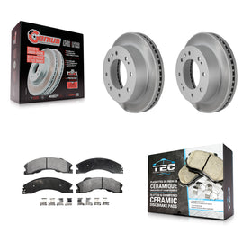 Front Coat Brake Rotors Ceramic Pad Kit For Chevrolet Silverado 2500 HD GMC 3500