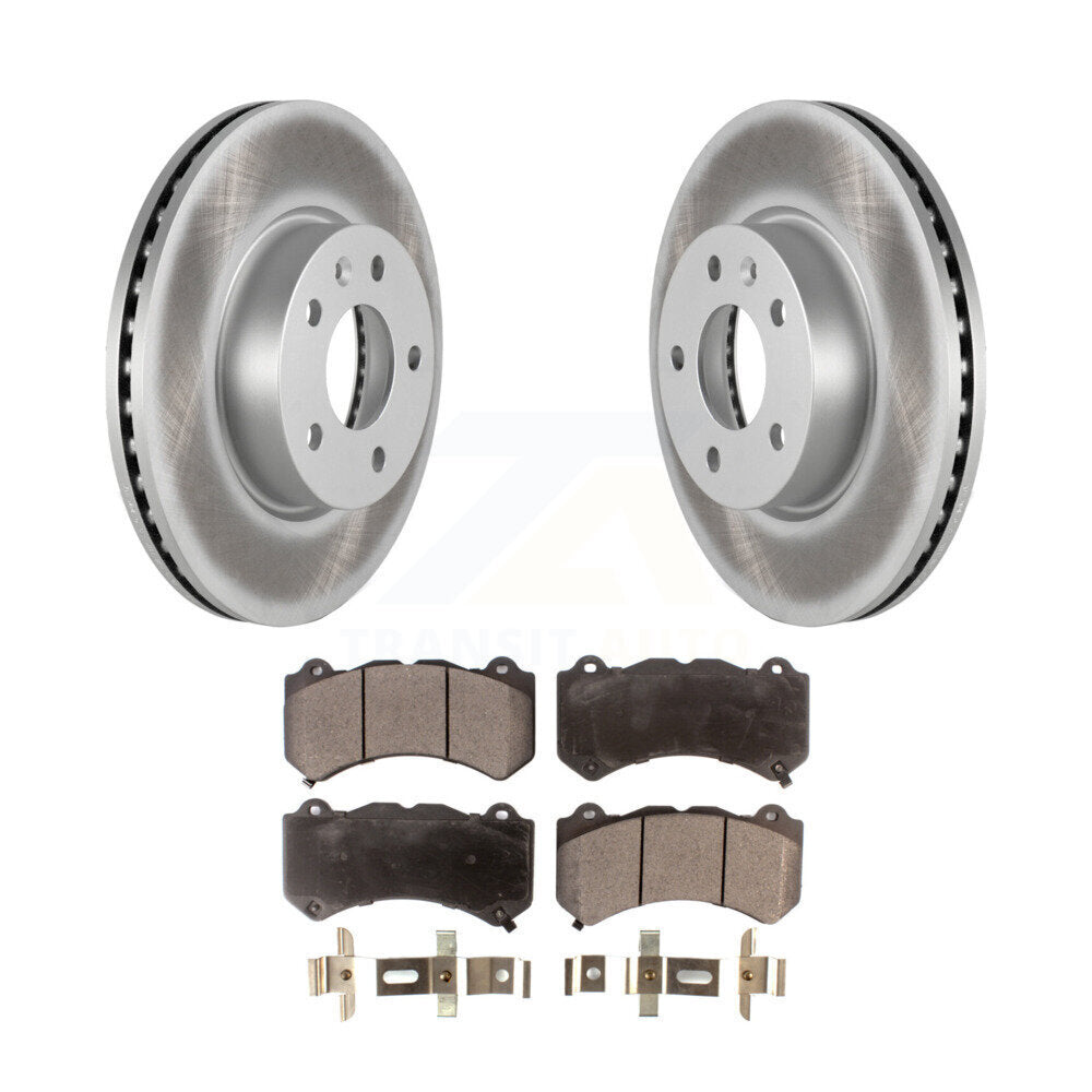 Front Coated Disc Brake Rotors And Ceramic Pads Kit For 2017 Cadillac ATS V