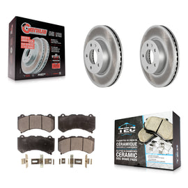 [Front] 2017 Cadillac ATS V Premium Coated Rotors & Ceramic Pads Brake Kit For Max Braking