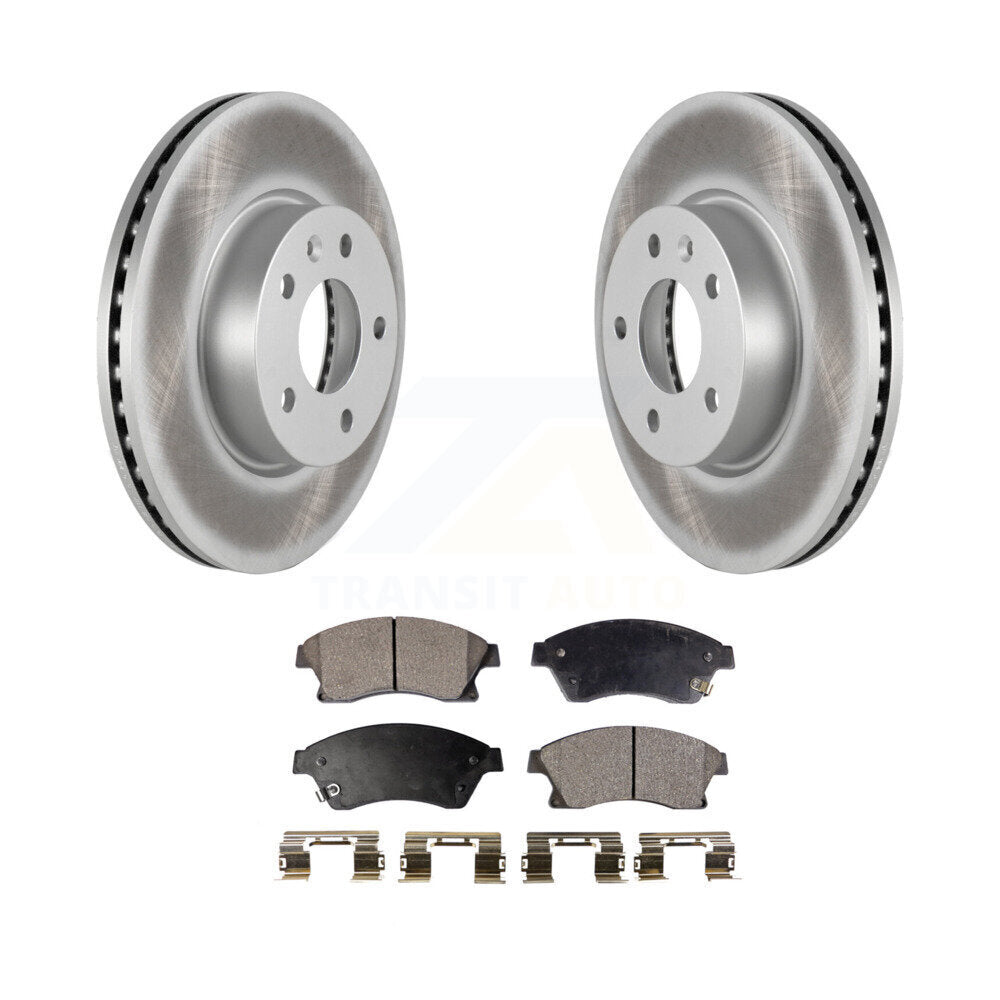 Front Coated Disc Brake Rotors And Ceramic Pads Kit For Cadillac ATS