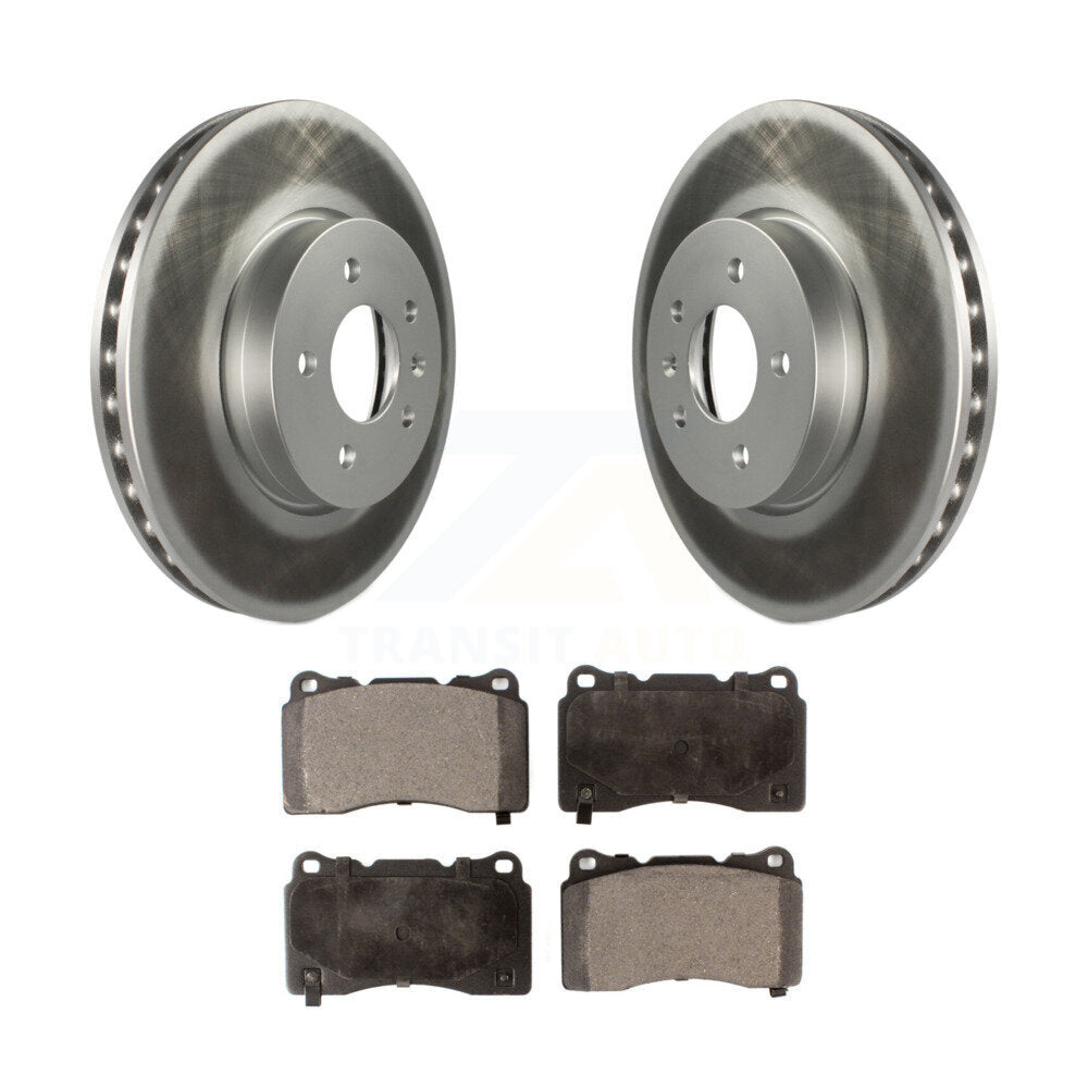 Front Coated Disc Brake Rotors And Ceramic Pads Kit For Cadillac ATS