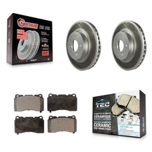 Charger l'image dans la galerie, Front Coated Disc Brake Rotors And Ceramic Pads Kit For Cadillac ATS