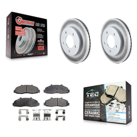 Front Coated Disc Brake Rotors And Ceramic Pads Kit For Ford F-150 Heritage 4WD