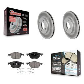 [Front] 2004 Ford Focus From 04 05 Premium Coated Rotors & Ceramic Pads Brake Kit For Max Braking