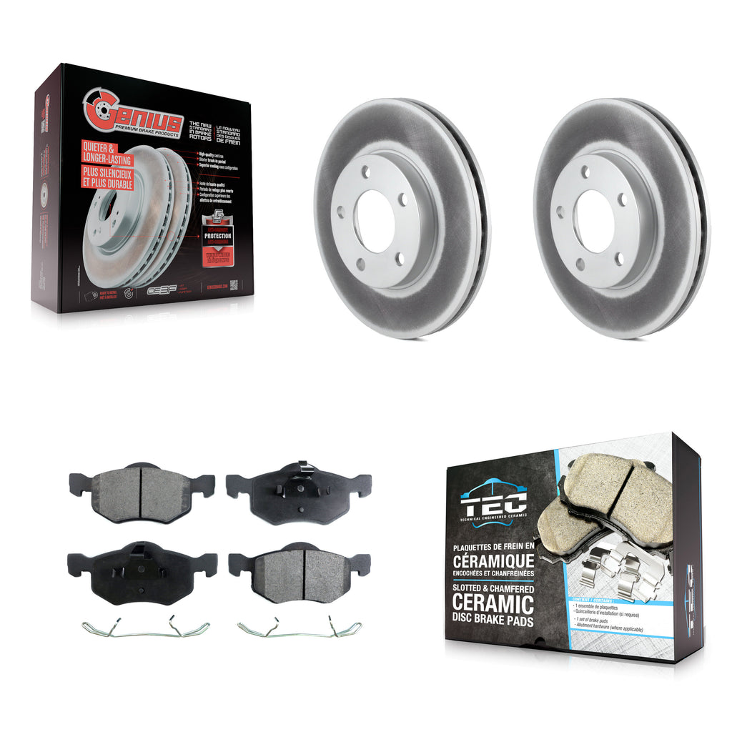 Front Coated Brake Rotor & Ceramic Pad Kit For Ford Escape Mazda Tribute Mercury