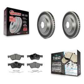 Front Coated Brake Rotor & Ceramic Pad Kit For Ford Escape Mercury Mariner Mazda