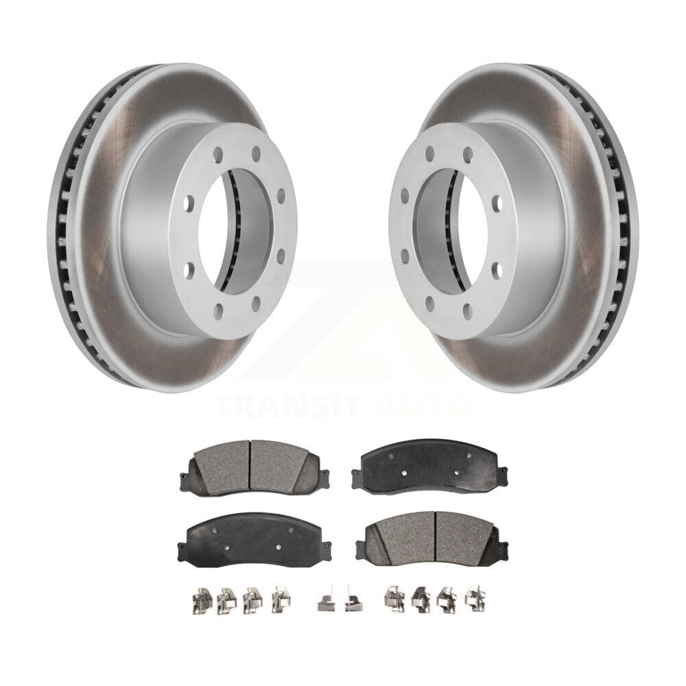 Front Coat Disc Brake Rotors Ceramic Pad Kit For Ford F-350 Super Duty F-250 4WD