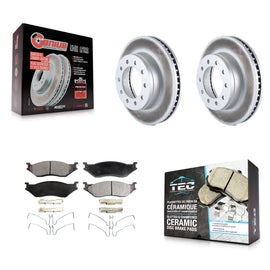 Front Coated Brake Rotor & Ceramic Pad Kit For Ford F-450 Super Duty F-550 CF500