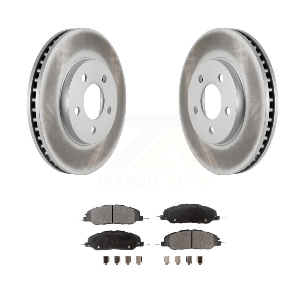 Front Coated Disc Brake Rotors & Ceramic Pad Kit For 2005-2010 Ford Mustang Base