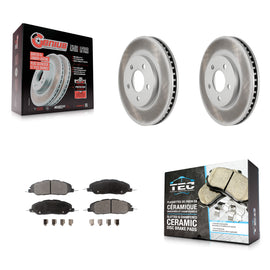 [Front] 2005-2010 Ford Mustang Base Premium Coated Rotors & Ceramic Pads Brake Kit For Max Braking