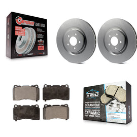 Front Coated Disc Brake Rotors And Ceramic Pads Kit For Ford Mustang