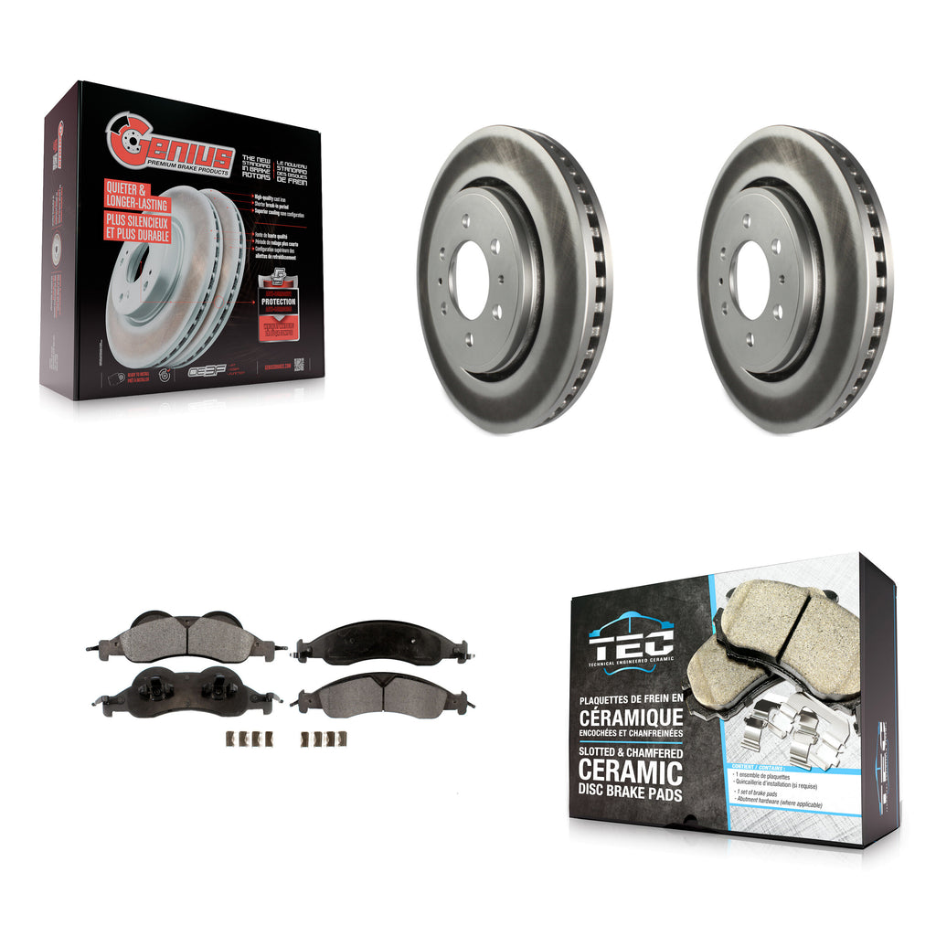 Front Coated Brake Rotor & Ceramic Pad Kit For Ford Expedition Lincoln Navigator