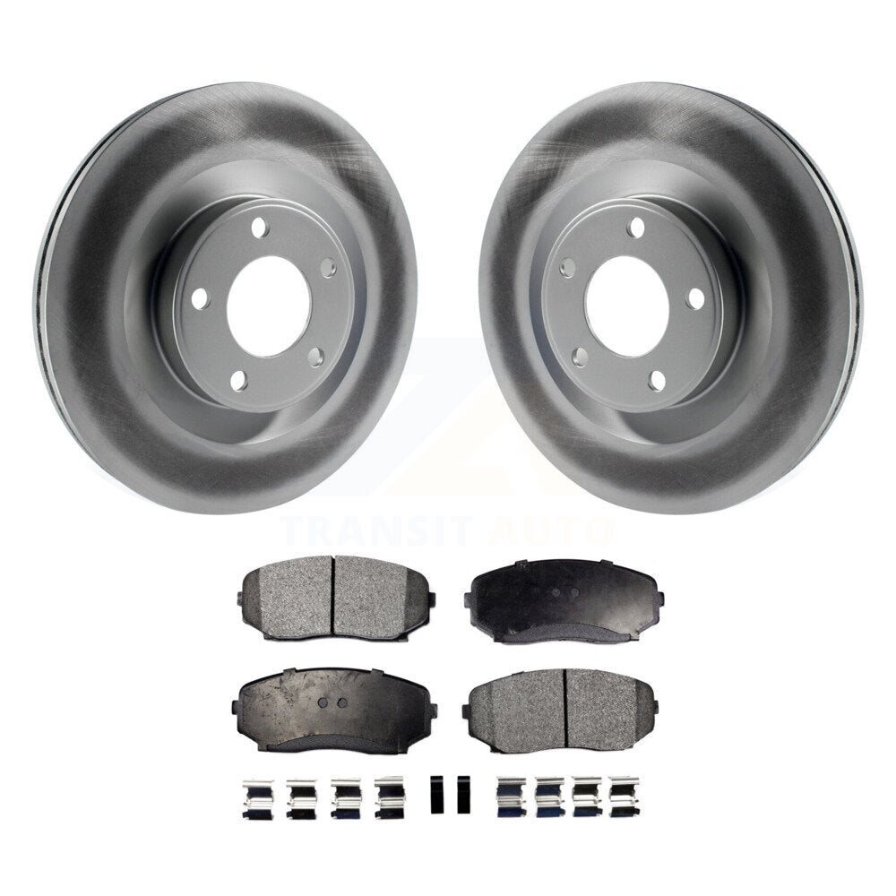 Front Coated Disc Brake Rotors And Ceramic Pads Kit For Ford Edge Lincoln MKX