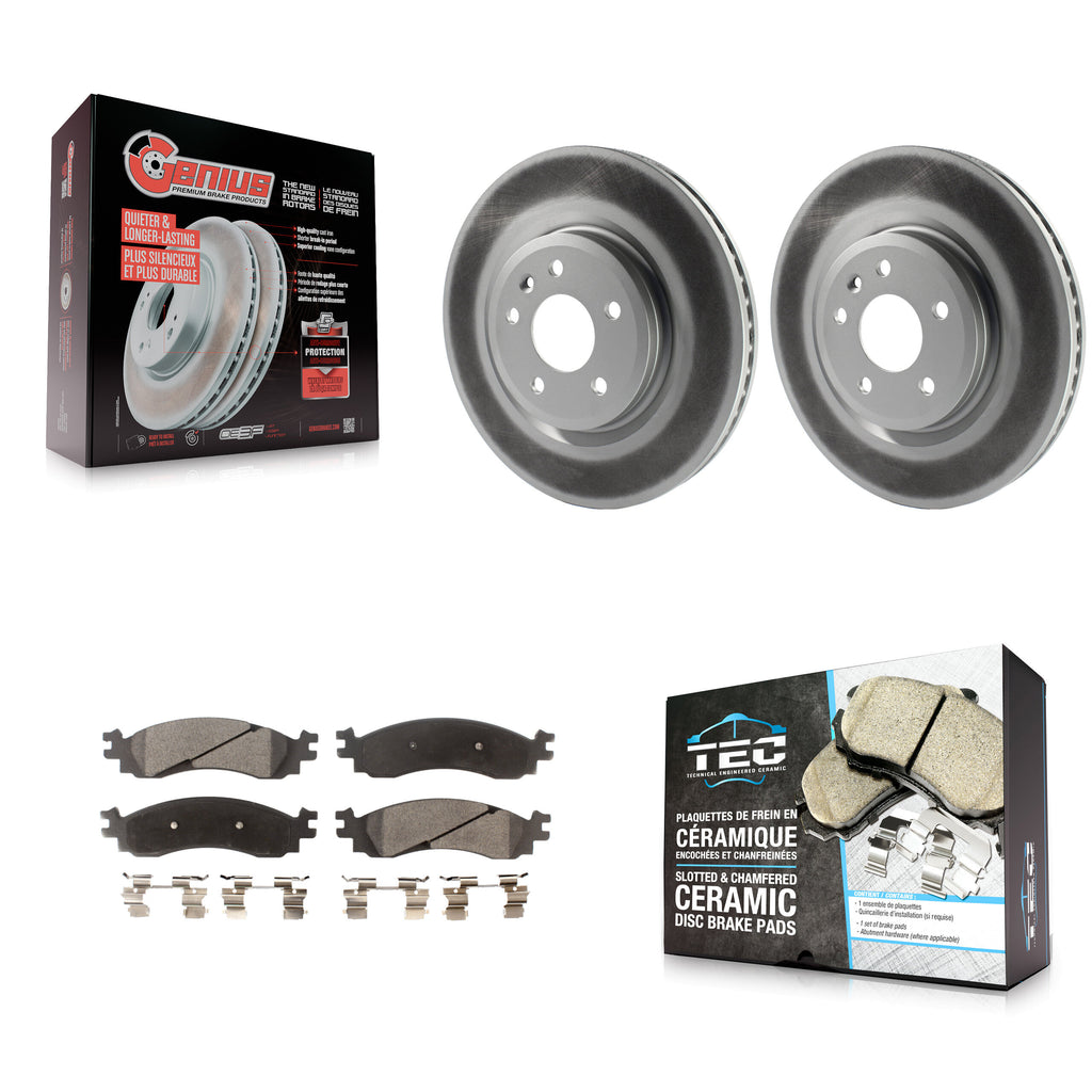[Front] 2010-2012 Ford Taurus SHO Premium Coated Rotors & Ceramic Pads Brake Kit For Max Braking