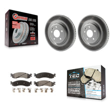 Charger l'image dans la galerie, [Front] 2010-2012 Ford Taurus SHO Premium Coated Rotors &amp; Ceramic Pads Brake Kit For Max Braking