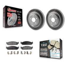 Charger l'image dans la galerie, [Front] 2009-2010 Lincoln MKS Premium Coated Rotors &amp; Ceramic Pads Brake Kit For Max Braking