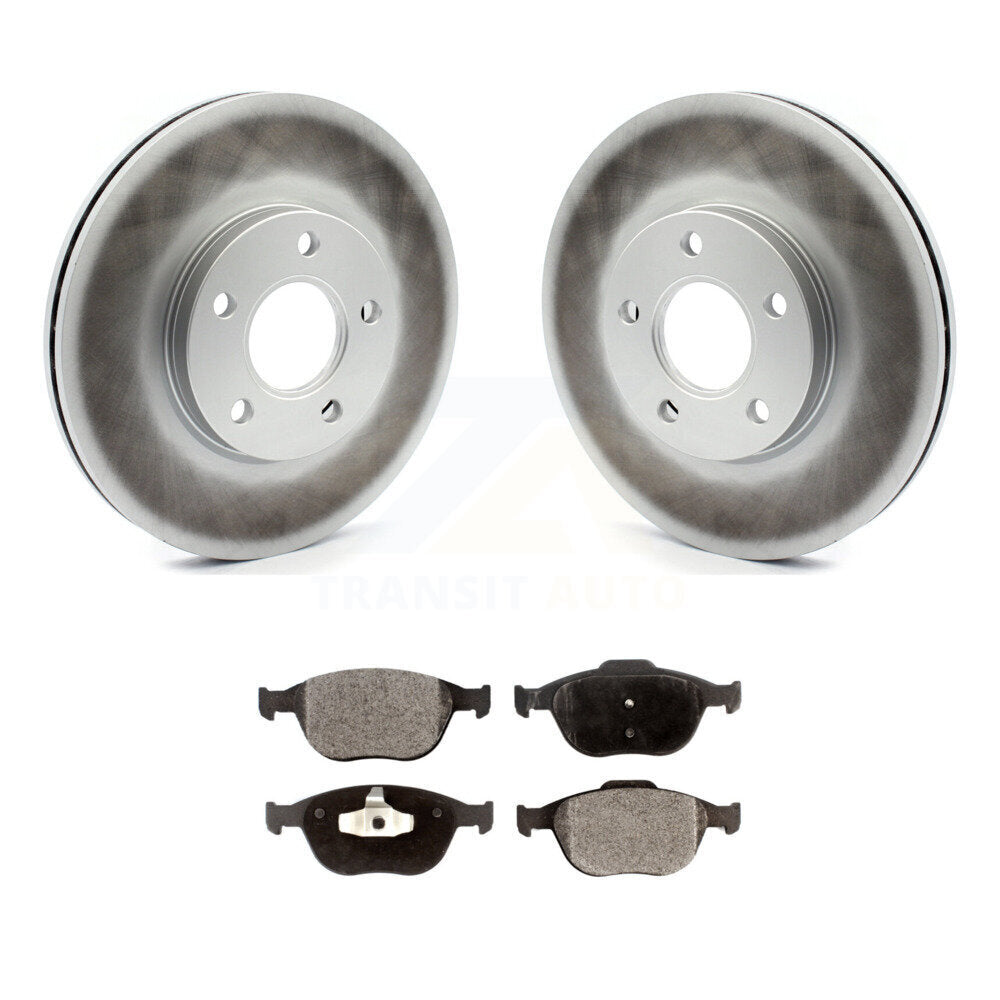 Front Coated Disc Brake Rotor Ceramic Pad Kit For 2010-2013 Ford Transit Connect