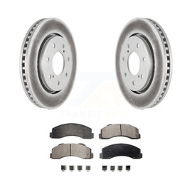 [Front] 10-14 Ford F-150 With 7 Lug Wheels Premium Coated Rotors & Ceramic Pads Brake Kit For Max Braking