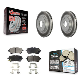 Front Coated Disc Brake Rotors And Ceramic Pads Kit For Ford Fiesta