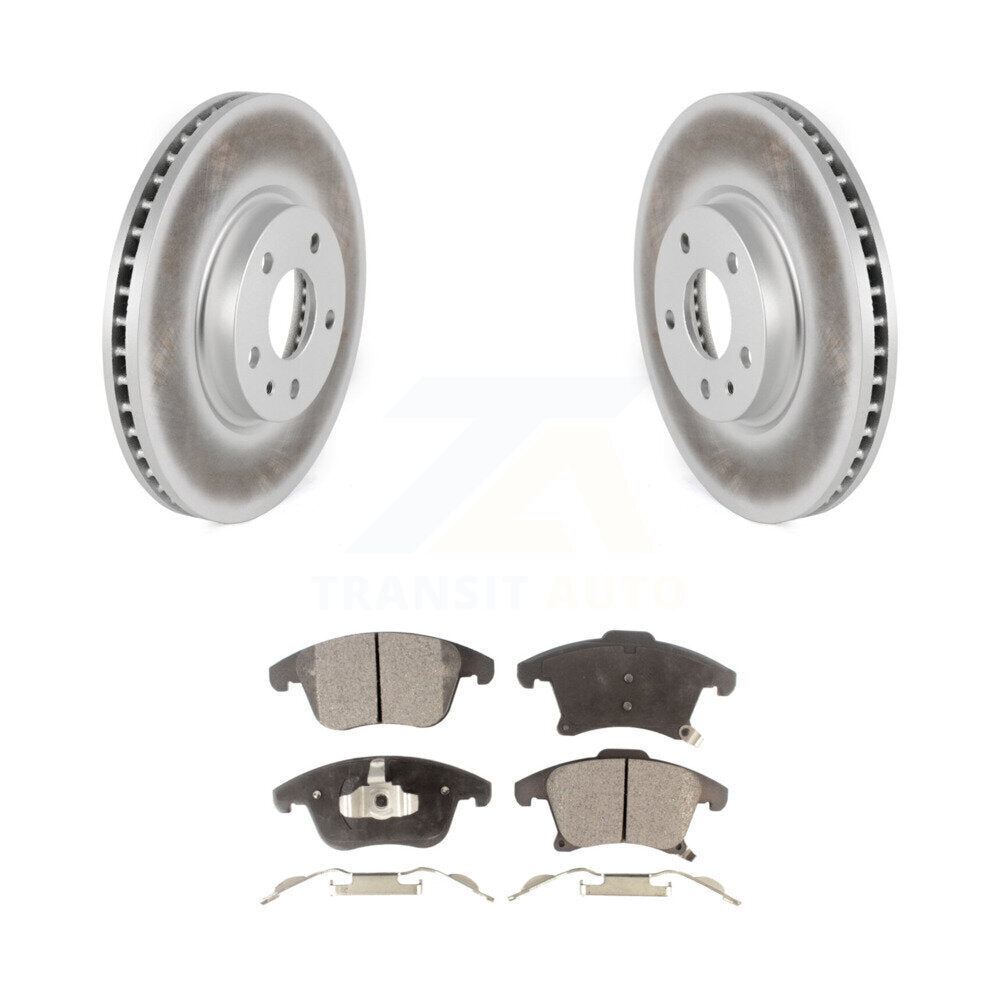 Front Coated Disc Brake Rotors And Ceramic Pads Kit For Ford Fusion Lincoln MKZ