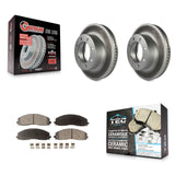 Front Coated Brake Rotor & Ceramic Pad Kit For Ford F-250 Super Duty F-350 F-450