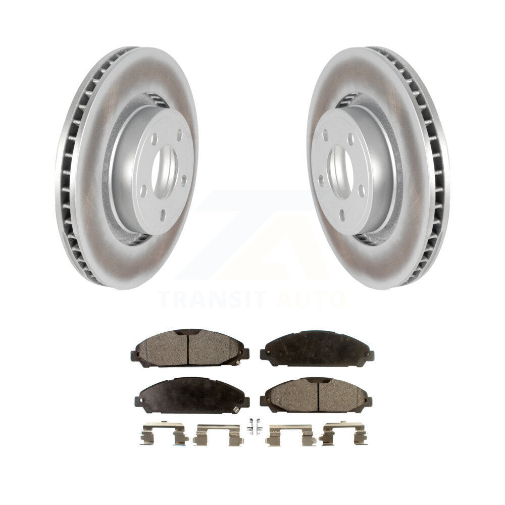 Front Coated Disc Brake Rotors And Ceramic Pads Kit For Ford Mustang