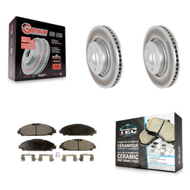Front Coated Disc Brake Rotors And Ceramic Pads Kit For Ford Mustang