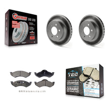 Charger l'image dans la galerie, [Front] 2000-2002 Dodge Dakota Durango Premium Coated Rotors &amp; Ceramic Pads Brake Kit For Max Braking