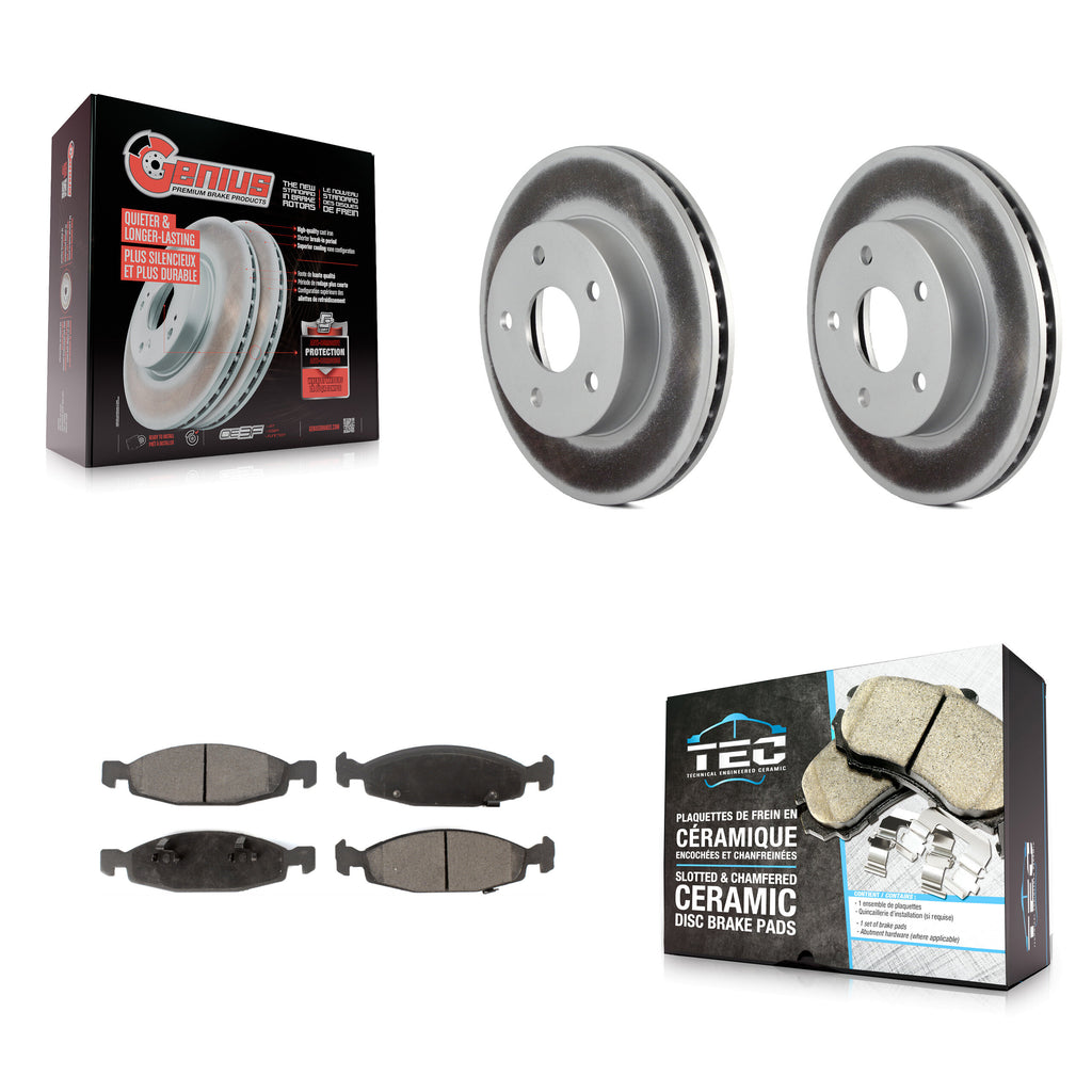 Front Coated Disc Brake Rotors And Ceramic Pads Kit For Jeep Grand Cherokee